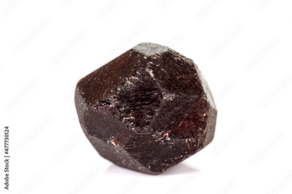 Fototapeta premium macro mineral stone Garnet, on a white background