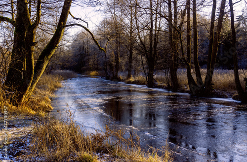 Zima nad rzeką Supraśl, Podlasie, Polska © podlaski49