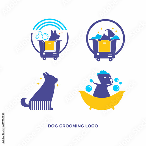 Pet grooming saloon logo vector