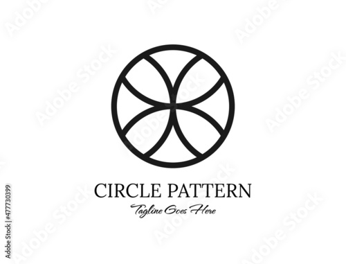 The line that forms the basic floral motif on the circle for the batik motif logo