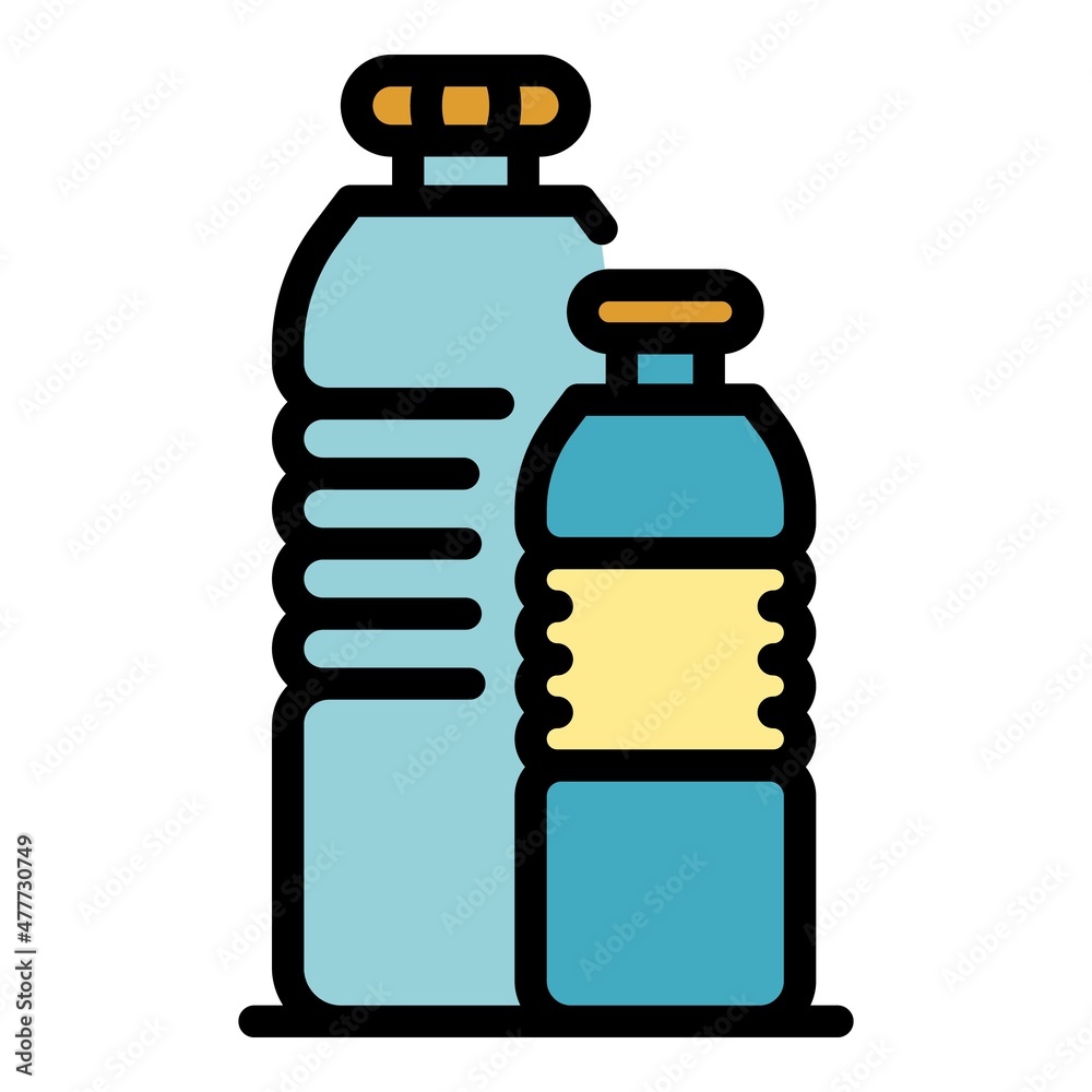 Garbage bottles icon. Outline garbage bottles vector icon color flat isolated Garbage bottles icon. Outline garbage bottles vector icon color flat isolated