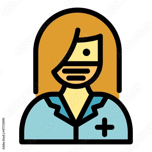 Medical safe cover icon. Outline medical safe cover vector icon color flat isolated