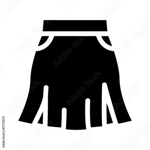 skirt girl clothes glyph icon vector. skirt girl clothes sign. isolated contour symbol black illustration