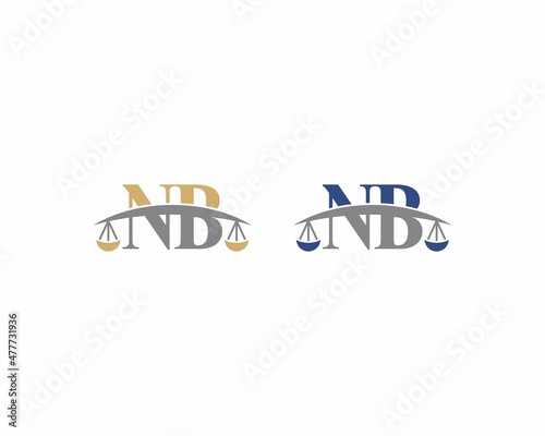 Letters NB Logo With Scale of Justice Logo Icon 001