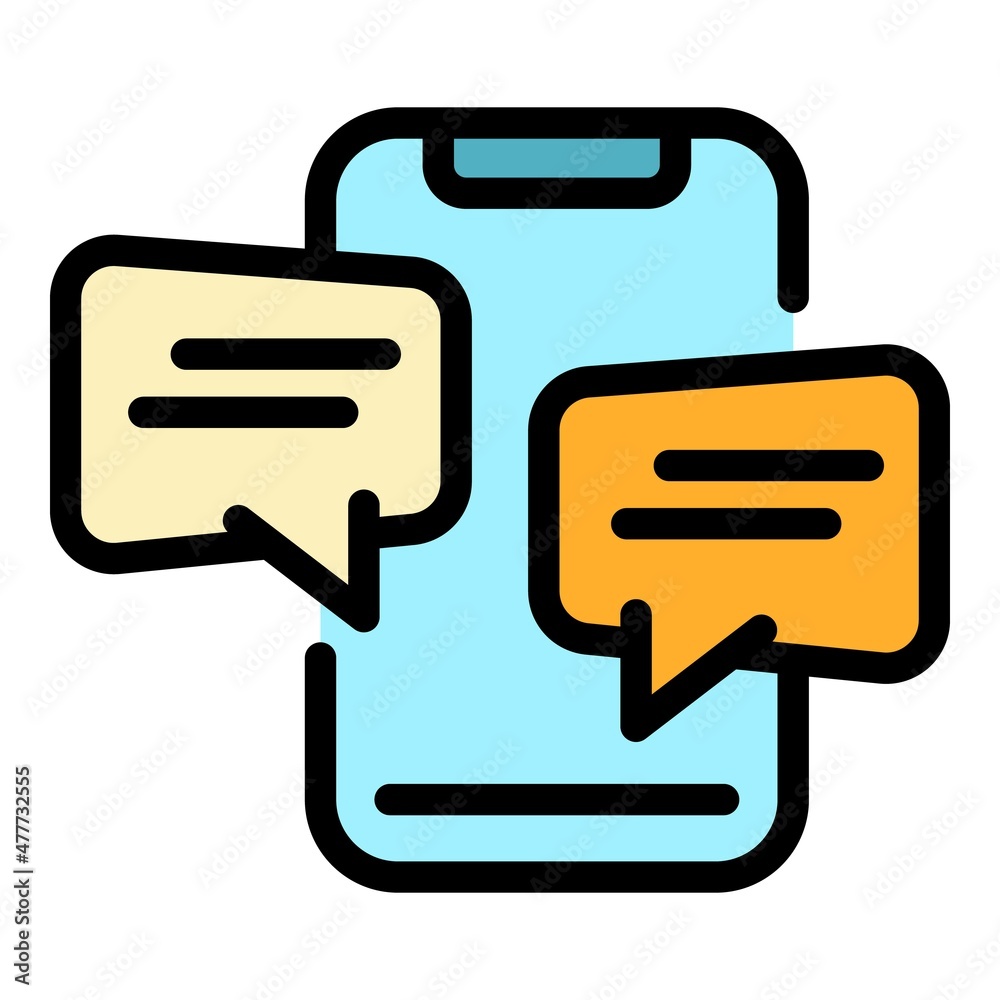 Phone tips icon. Outline phone tips vector icon color flat isolated Phone tips icon. Outline phone tips vector icon color flat isolated