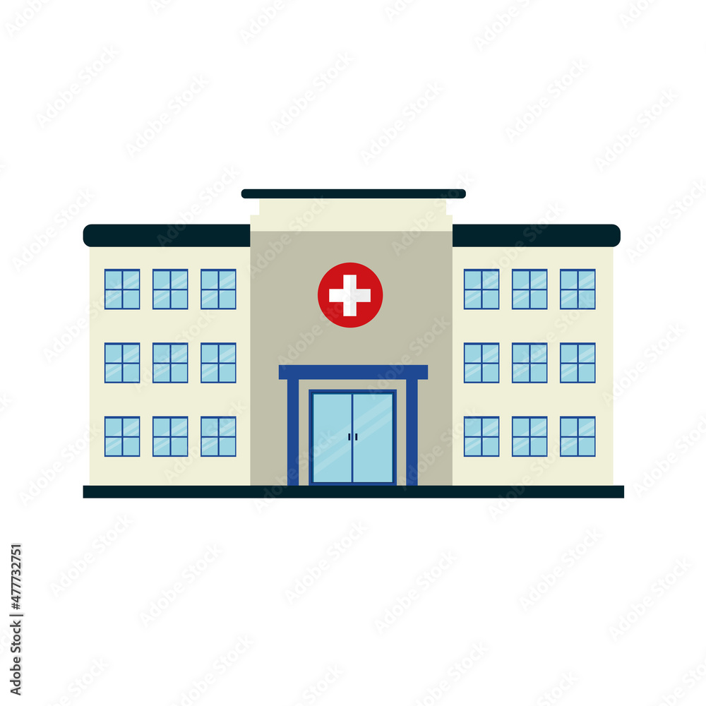 Obraz premium Hospital building, medical icon vector illustration, on a white background