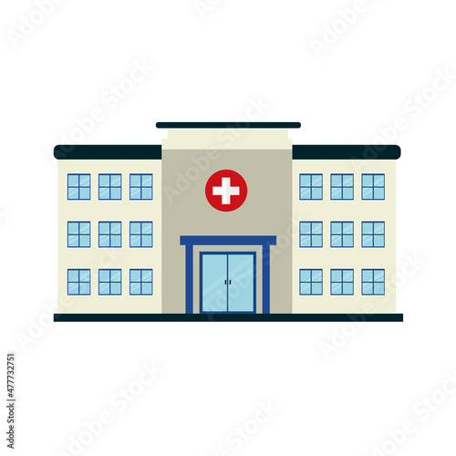 Hospital building, medical icon vector illustration, on a white background