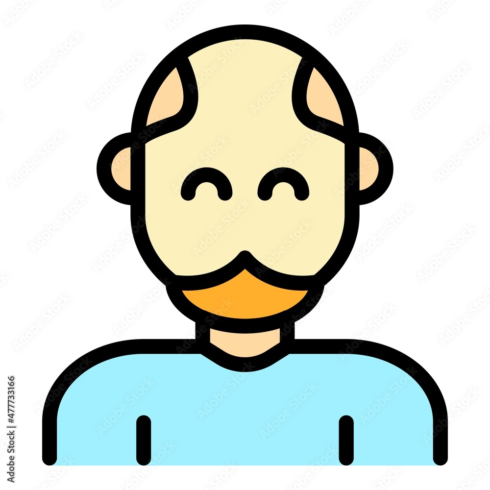 Fototapeta premium Grandfather icon. Outline grandfather vector icon color flat isolated