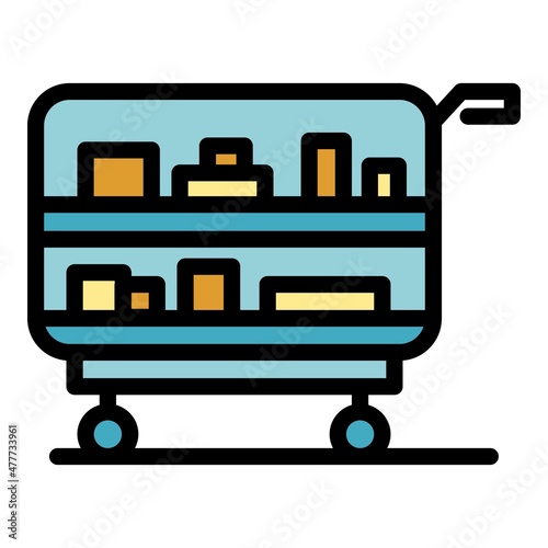 Airline catering icon. Outline airline catering vector icon color flat isolated