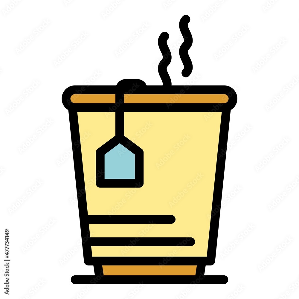 Plane tea icon. Outline plane tea vector icon color flat isolated Plane tea icon. Outline plane tea vector icon color flat isolated