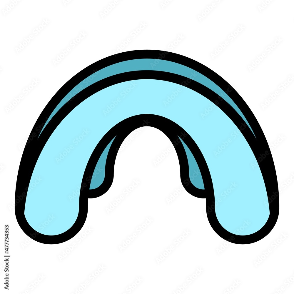Flight pillow neck icon. Outline flight pillow neck vector icon color flat isolated Flight pillow neck icon. Outline flight pillow neck vector icon color flat isolated