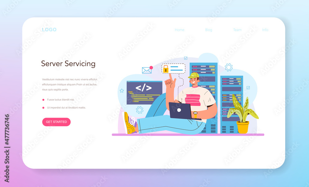 Data base administrator web banner or landing page. Manager Data base administrator web banner or landing page. Manager