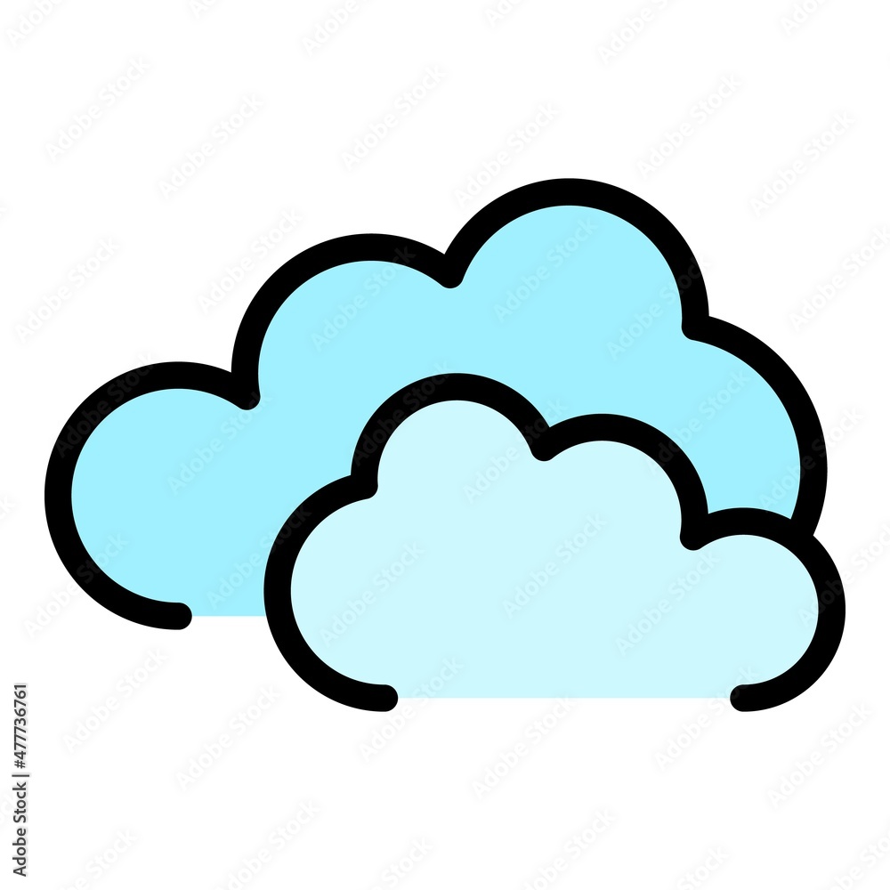 Cloudy day icon. Outline cloudy day vector icon color flat isolated Cloudy day icon. Outline cloudy day vector icon color flat isolated