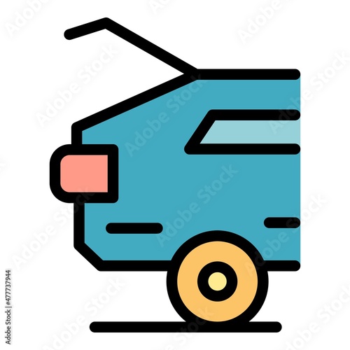 Open boot car icon. Outline open boot car vector icon color flat isolated photo