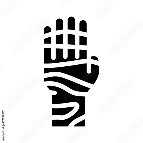shiatsu arm and zones glyph icon vector. shiatsu arm and zones sign. isolated contour symbol black illustration