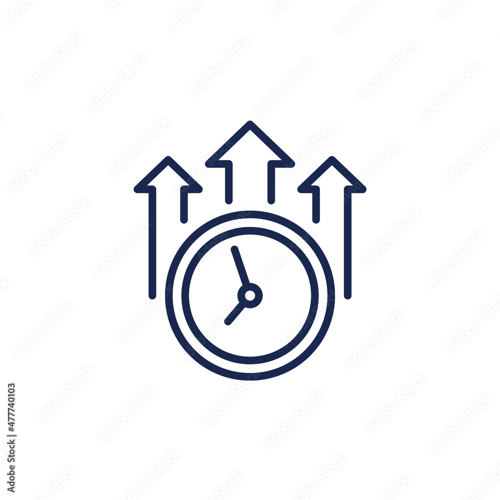 overtime line icon, long working hours overtime line icon, long working hours