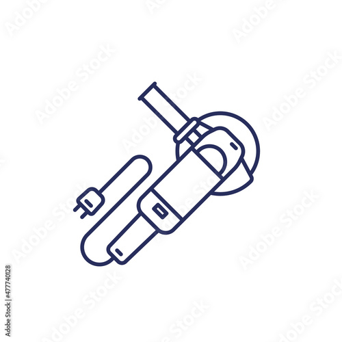 angle grinder line icon on white