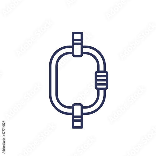 carabiner or carbine line icon