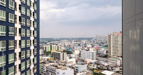 imelapse aerial view of beautiful  Sriracha town in Chon Buri, Thailand photo