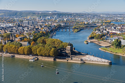 The German Corner (Deutsches Eck) in Koblenz, Germany