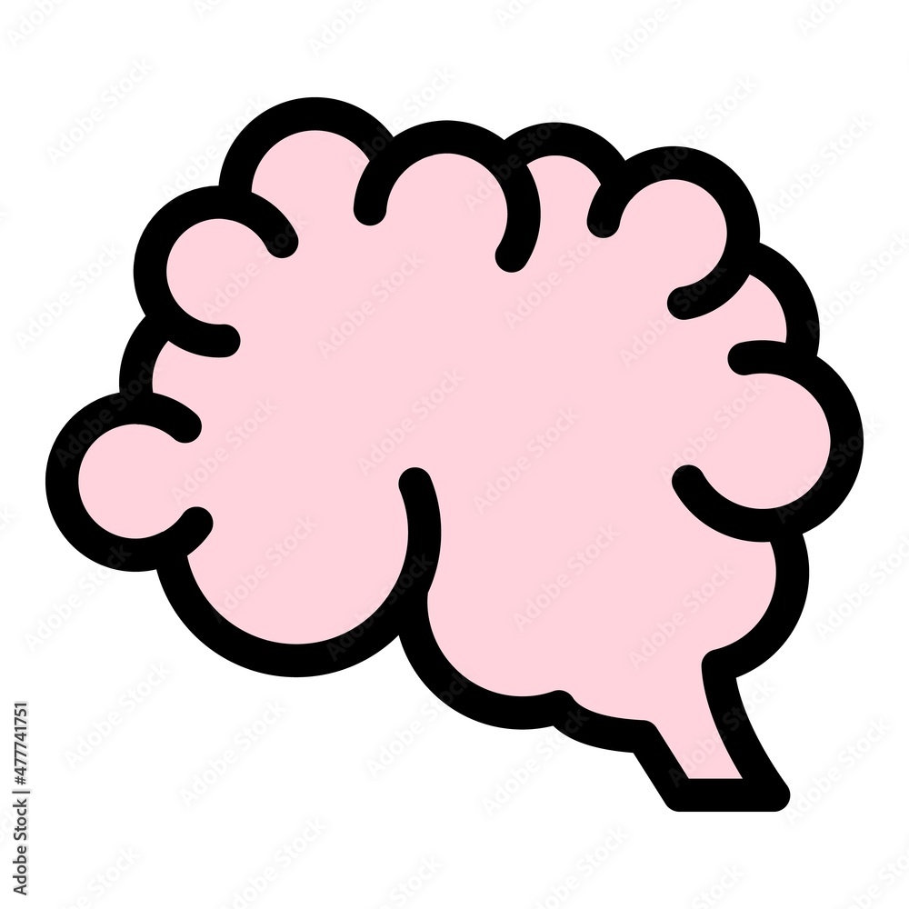 Human mind icon. Outline human mind vector icon color flat isolated Human mind icon. Outline human mind vector icon color flat isolated