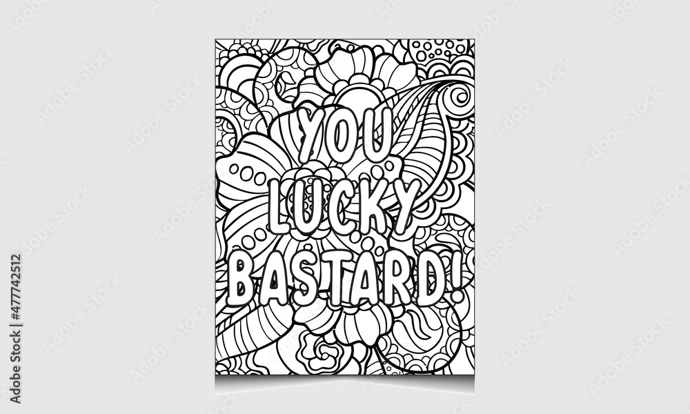 Adult Coloring Book / Swear Word Coloring Page For Adult Man and Woman