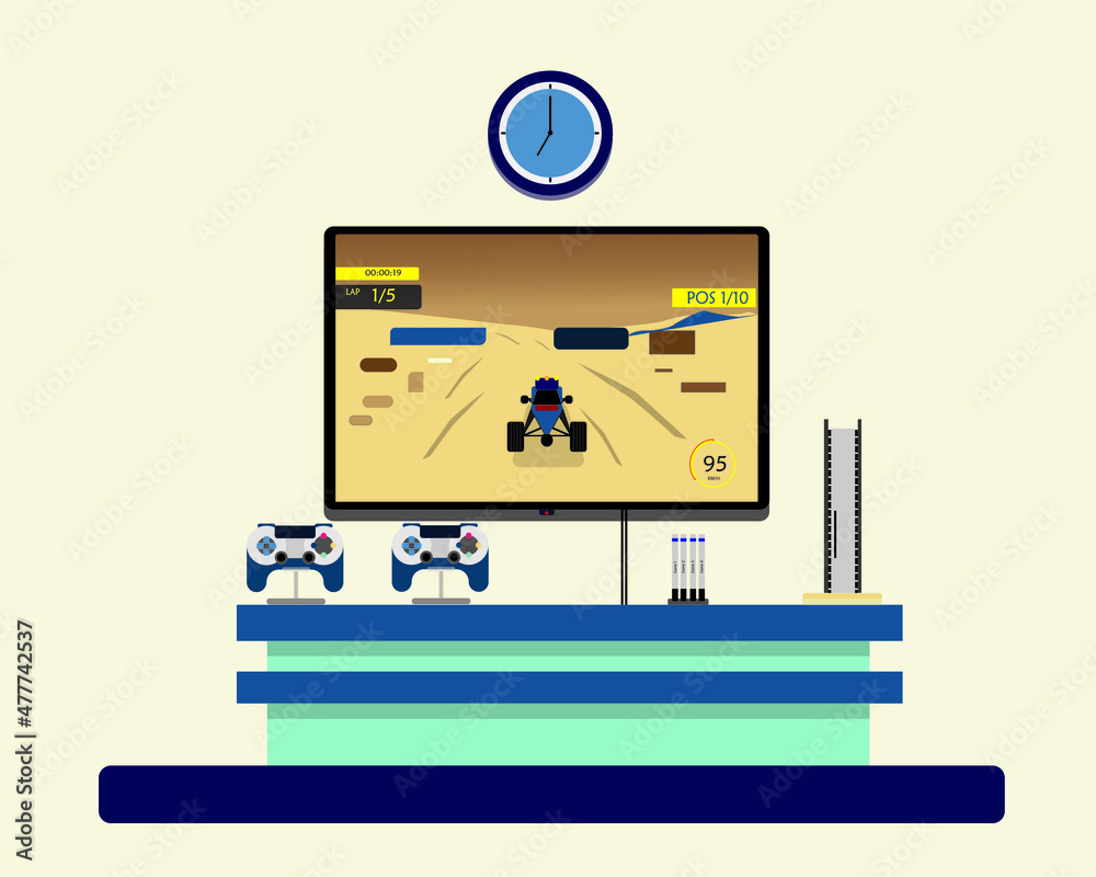 Console Gaming in living room in concept cartoon design in editable vector for illustration Console Gaming in living room in concept cartoon design in editable vector for illustration