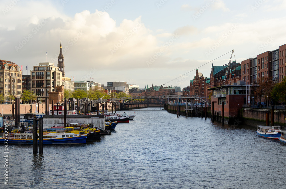 View of the canals of Hamburg