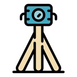 Surveyor road icon. Outline surveyor road vector icon color flat isolated