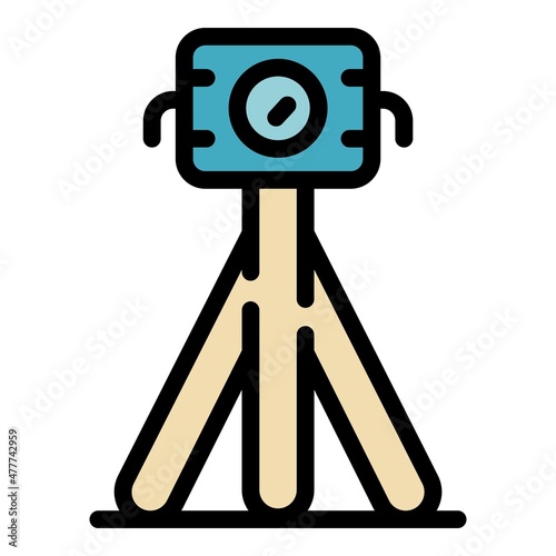 Surveyor road icon. Outline surveyor road vector icon color flat isolated