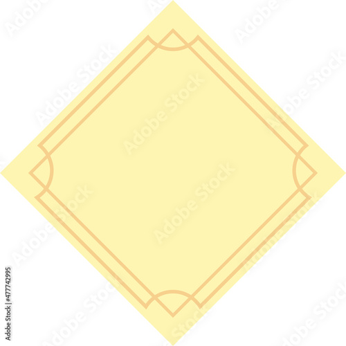 フレーム　四角　二重線　黄色 photo
