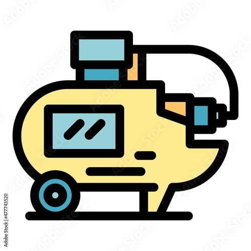 Compressor icon. Outline compressor vector icon color flat isolated