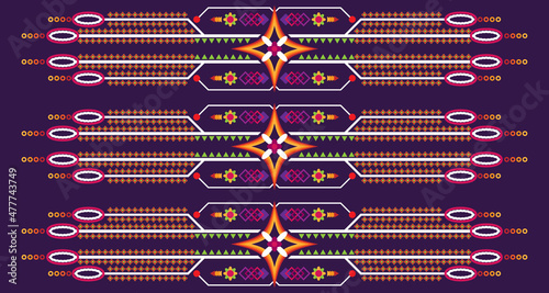 Ethnic vertical seamless shapes pattern geometric abstract EP14 photo