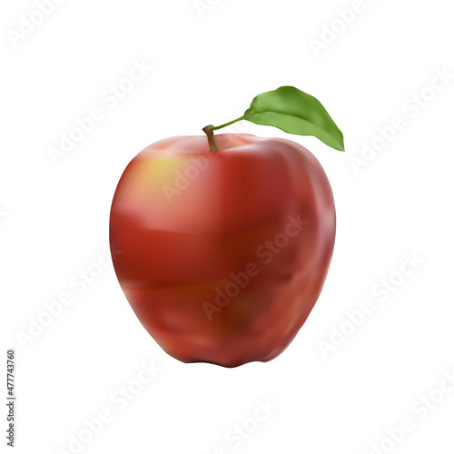 Print Fresh apples Bervitamin  with the Gradient Mesh Tool technique  can be used for t-shirts  icons  with red.