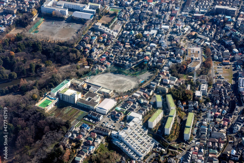 横浜市鶴見区の三ツ池公園付近を空撮 photo