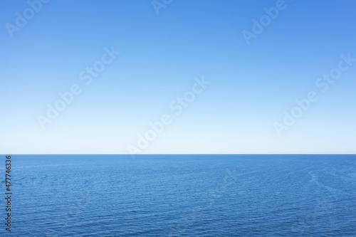 Blue sky over the Baltic Sea. Natural abstract background.