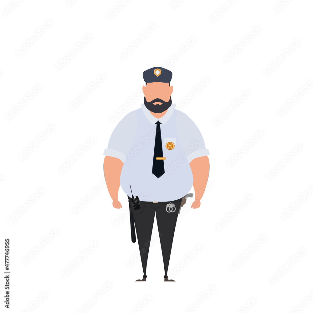 Man with pilot uniform vector illustration in flat color design.Vector illustration on white background.