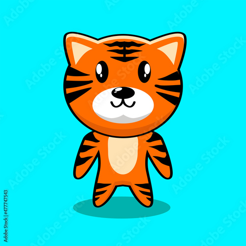 tiger cute character vector 