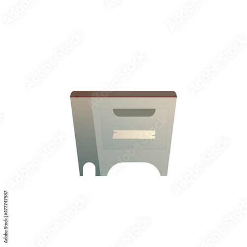 Filing cabinet with four drawer. Vector image isolated on white background