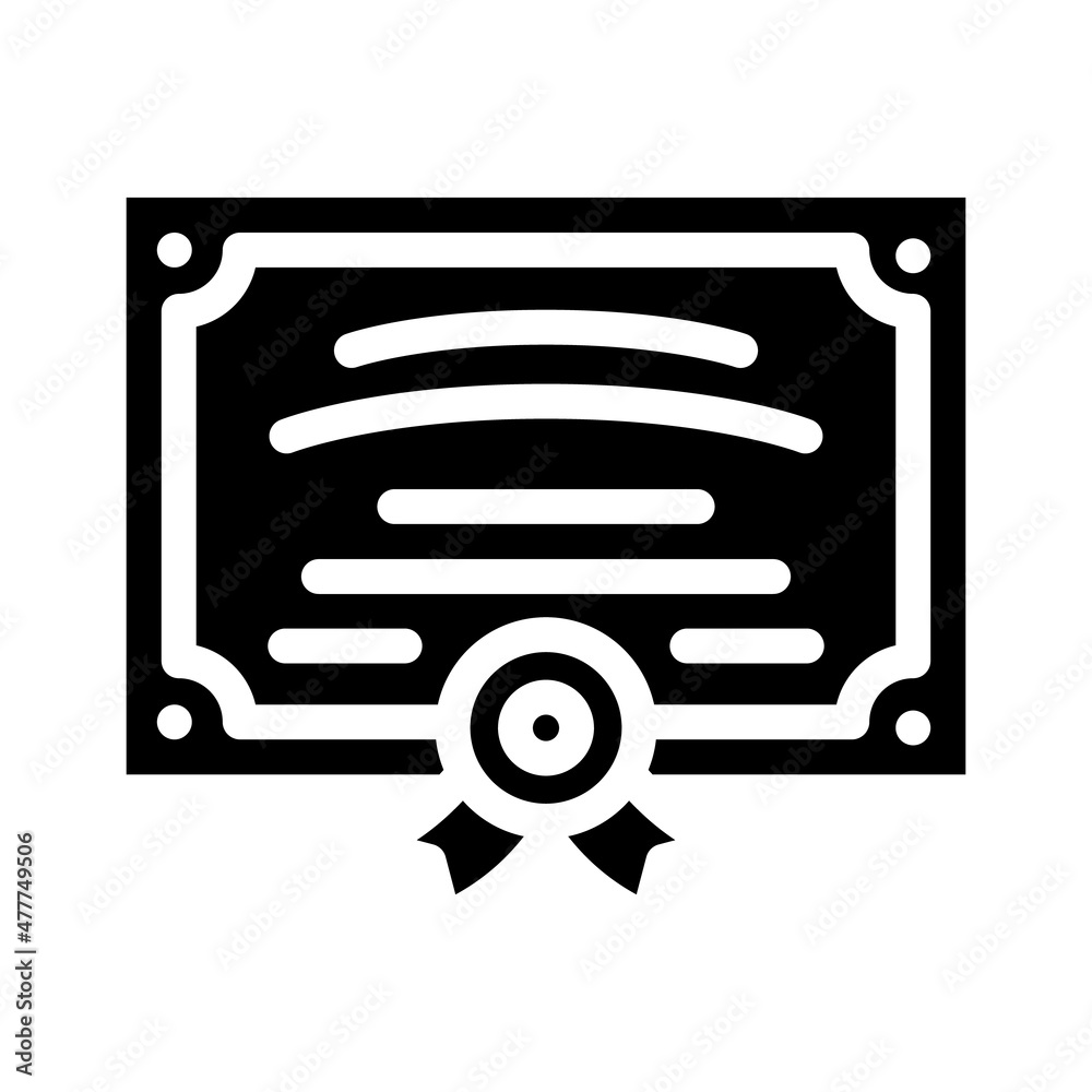 certificate or diploma of graduation glyph icon vector. certificate or diploma of graduation sign. isolated contour symbol black illustration certificate or diploma of graduation glyph icon vector. certificate or diploma of graduation sign. isolated contour symbol black illustration