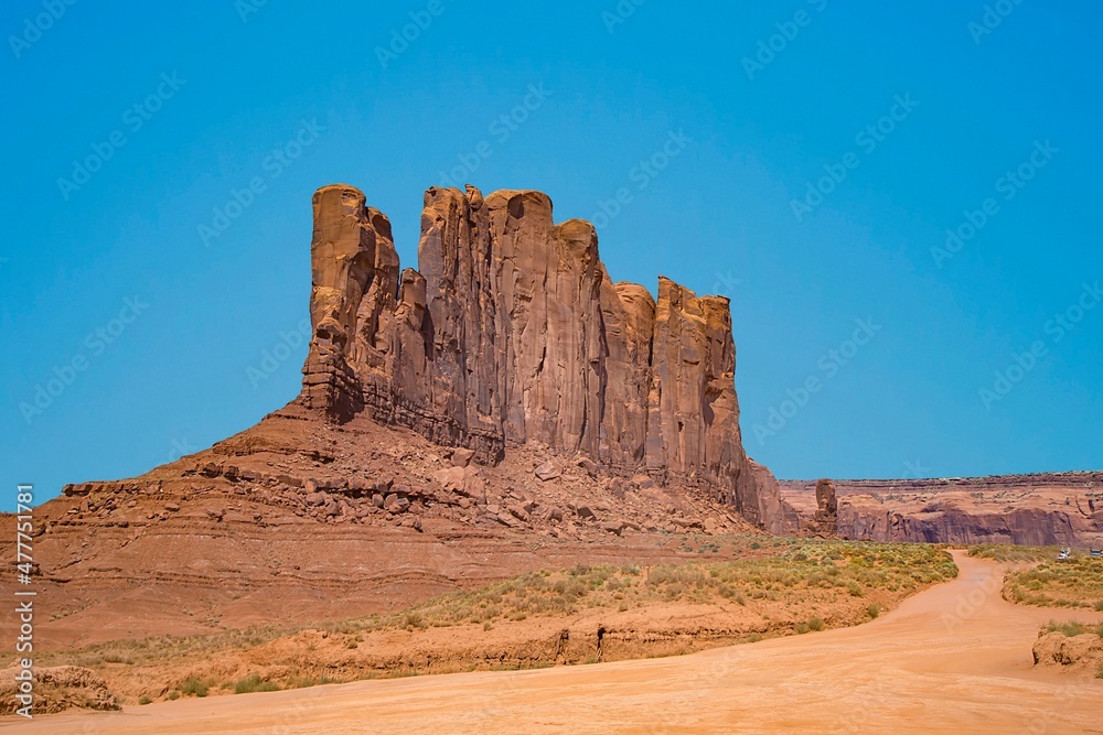 Camel Butte is a giant sandstone formation in the Monument valley that resembles a camel Camel Butte is a giant sandstone formation in the Monument valley that resembles a camel