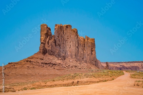 Camel Butte is a giant sandstone formation in the Monument valley that resembles a camel photo