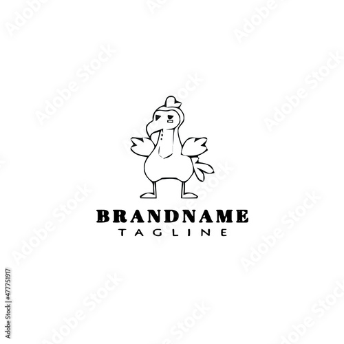 dodo bird cartoon logo template icon design black isolated vector illustration