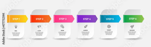 Steps business infographic timeline template design