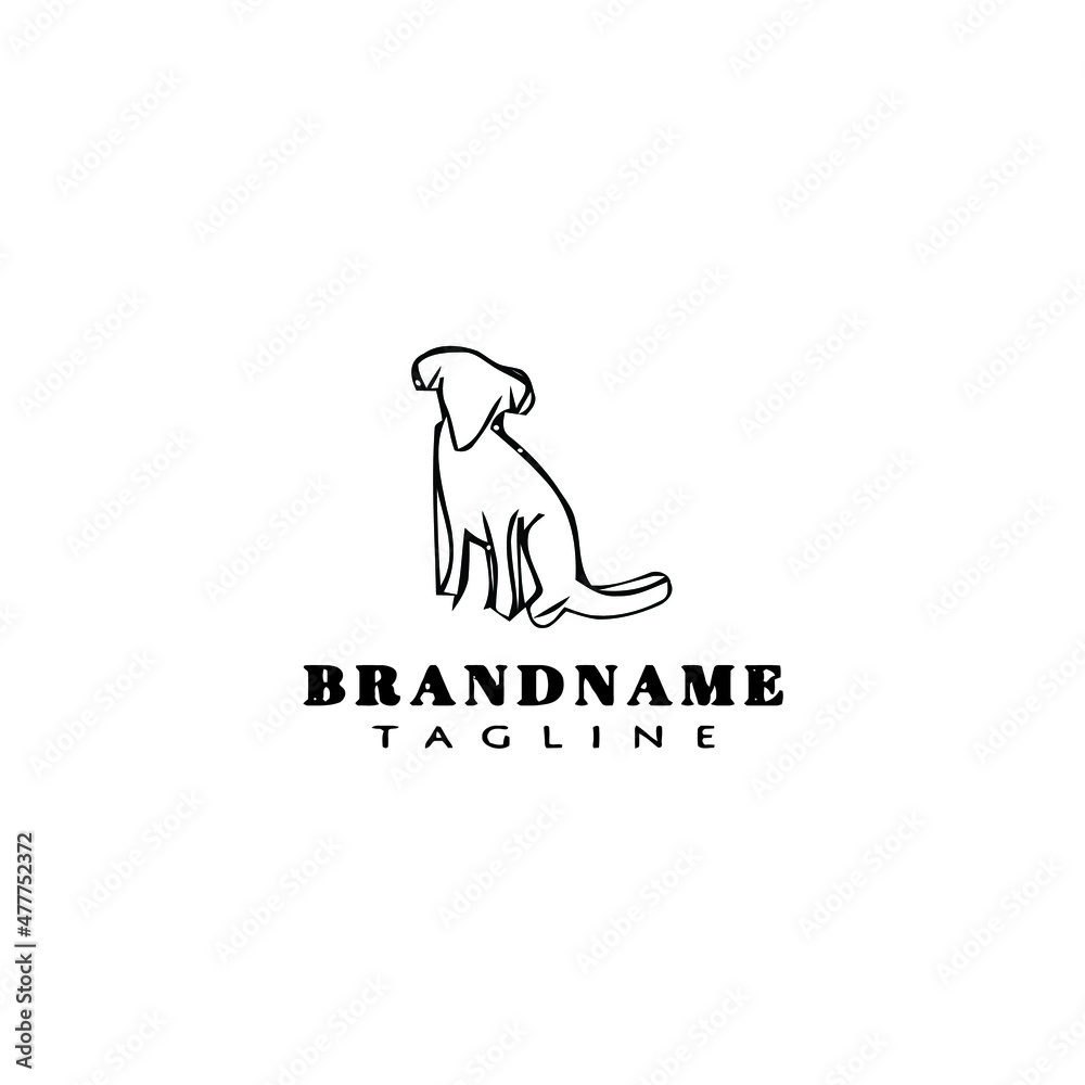 cute dog logo cartoon icon design template black isolated vector illustration