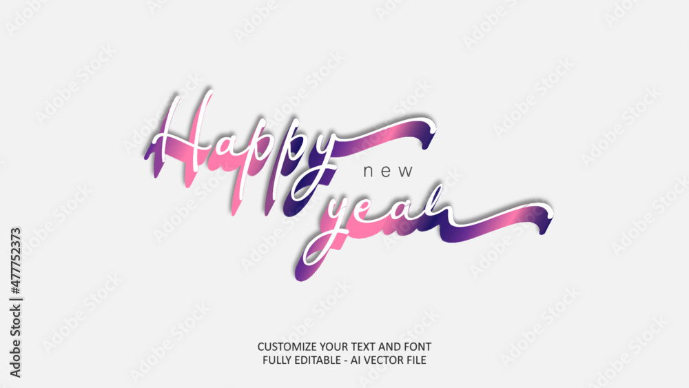 Happy new year resolution note editable text effect gradient card illustration background vector Happy new year resolution note editable text effect gradient card illustration background vector