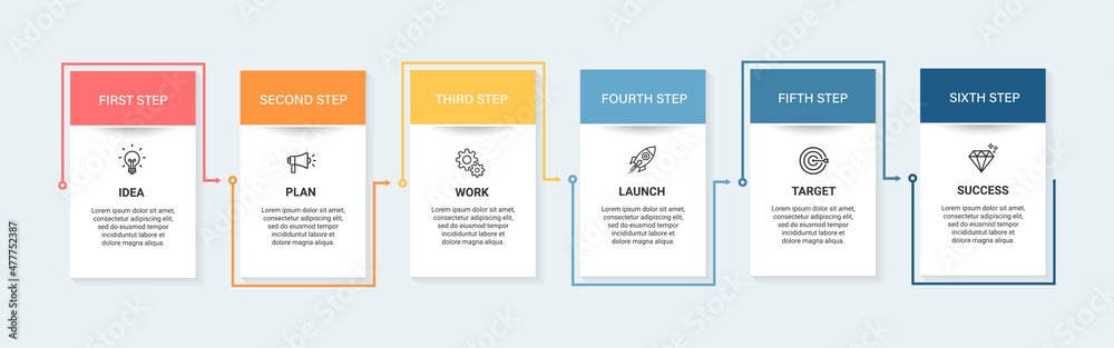 Steps business infographic timeline template design