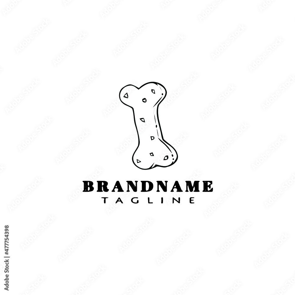 Obraz premium dog biscuit logo cartoon icon design template black isolated vector illustration