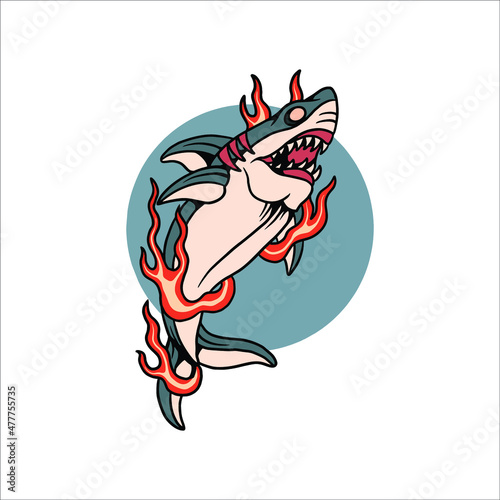 shark tattoo vector design
