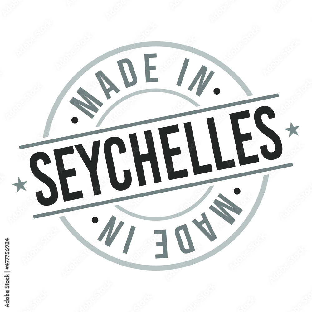 Fototapeta premium Made in Seychelles Stamp. Logo Icon Symbol Design. Security Seal Style.